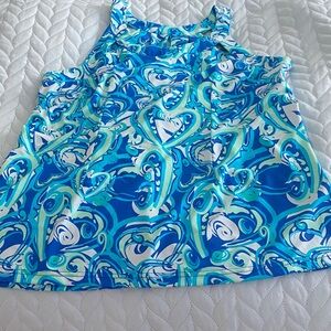 Lula- B Vibrant Blue and Green Patterned Tank Top